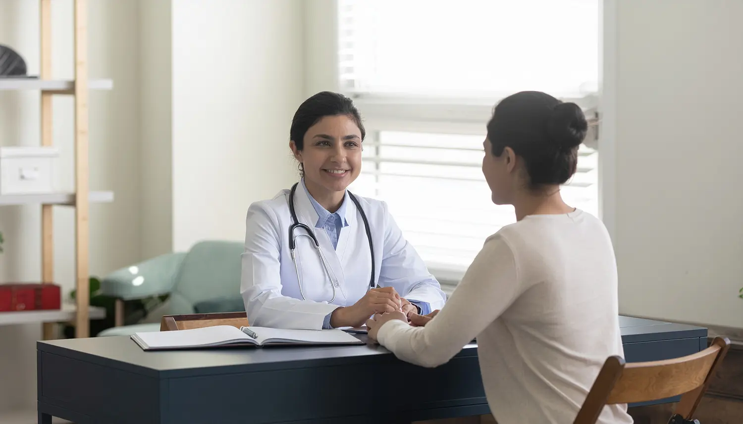 Doctor consults with patient